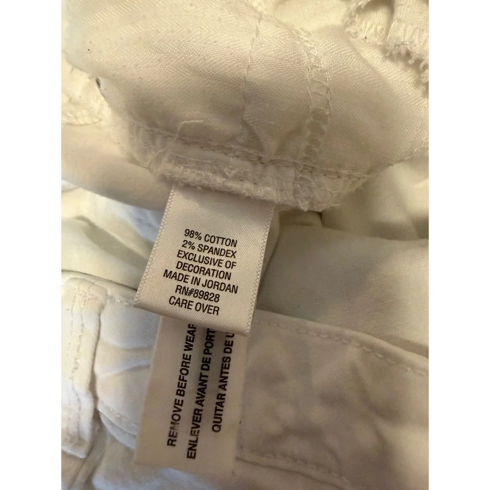 Laura Ashley Cropped Pants Womens 10P White Sparkle Pocket Coastal Preppy Resort - Picture 5 of 16